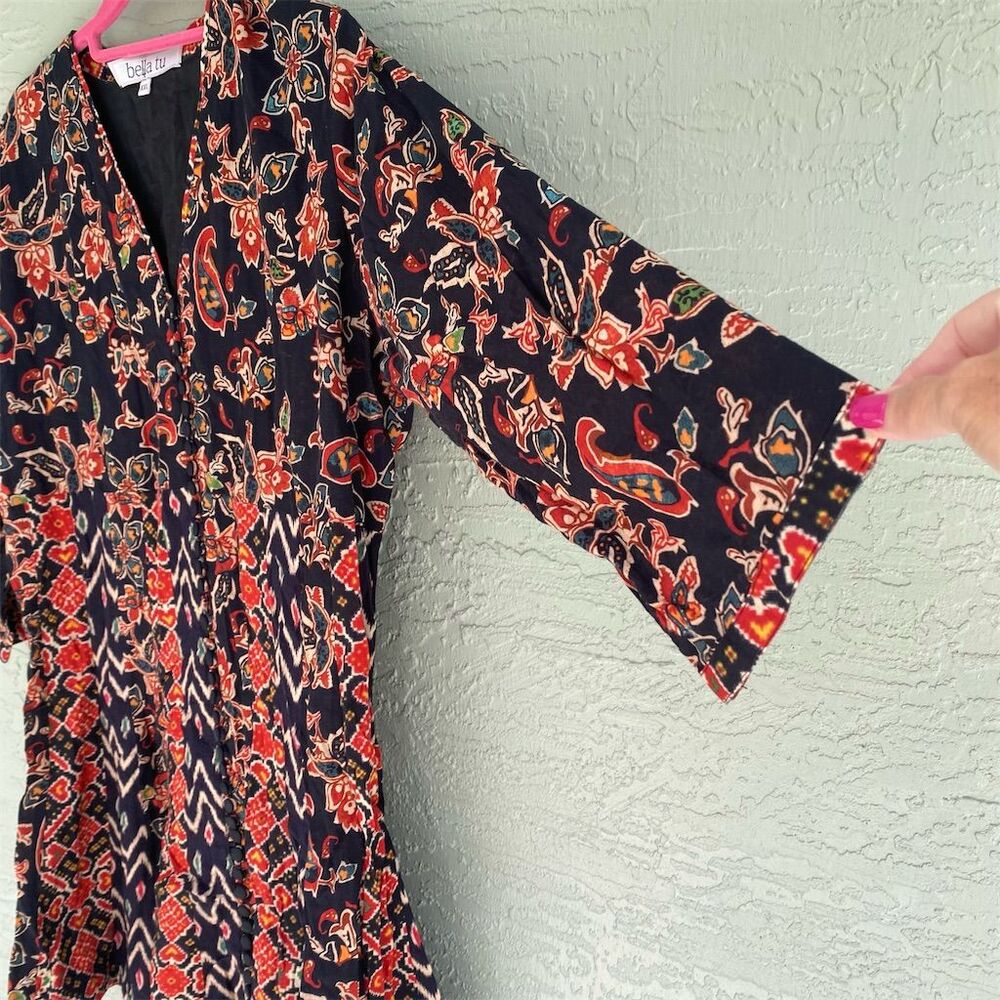 Bella Tu Women's XXL Multicolor Floral Knee Length Dress Casual - Picture 3 of 8